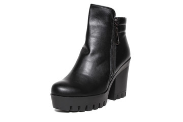 Women's demi-season shoes leather isolated on white background