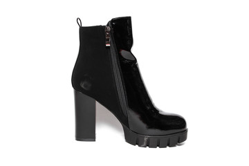 Women's demi-season shoes leather isolated on white background