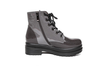 Women's demi-season shoes leather isolated on white background