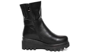 Women's demi-season shoes leather isolated on white background