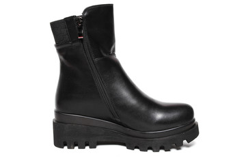 Women's demi-season shoes leather isolated on white background