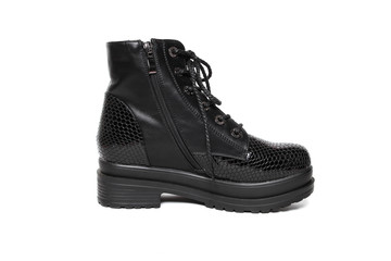 Women's demi-season shoes leather isolated on white background