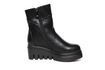 Women's demi-season shoes leather isolated on white background