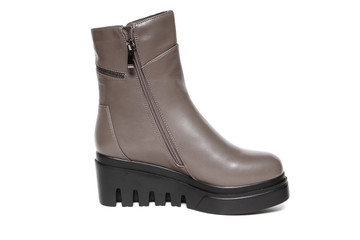 Women's demi-season shoes leather isolated on white background