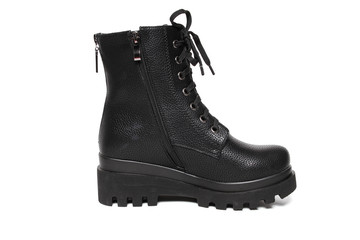 Women's demi-season shoes leather isolated on white background