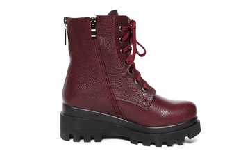 Women's demi-season shoes leather isolated on white background