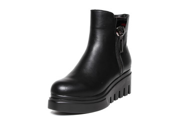 Women's demi-season shoes leather isolated on white background