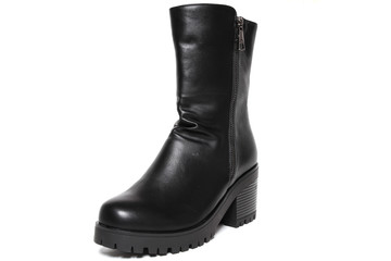 Women's demi-season shoes leather isolated on white background