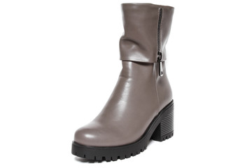 Women's demi-season shoes leather isolated on white background