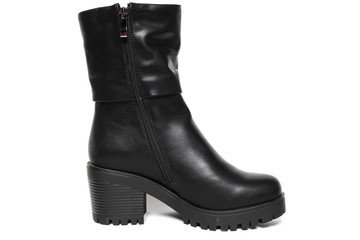 Women's demi-season shoes leather isolated on white background