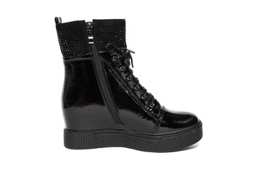 Women's demi-season shoes leather isolated on white background