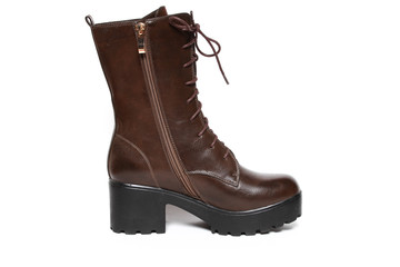 Women's demi-season shoes leather isolated on white background