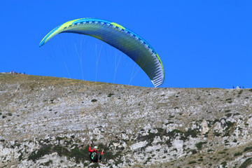 Vol en parapente, voile