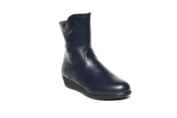 Women's demi-season shoes leather isolated on white background