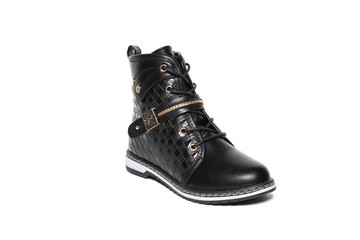 Women's demi-season shoes leather isolated on white background