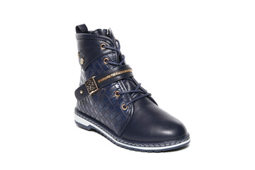 Women's demi-season shoes leather isolated on white background