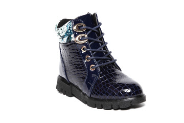 Women's demi-season shoes leather isolated on white background