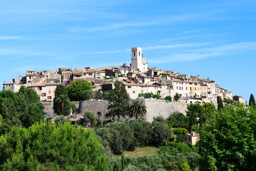 Fototapeta na wymiar Cityscape of Saint-Paul-de-Vence in Provence, France, Europe