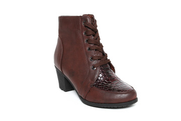 Women's demi-season shoes leather isolated on white background