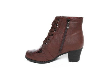 Women's demi-season shoes leather isolated on white background