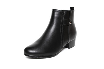 Women's demi-season shoes leather isolated on white background