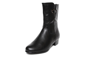 Women's demi-season shoes leather isolated on white background