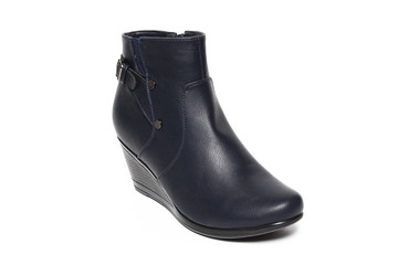 Women's demi-season shoes leather isolated on white background