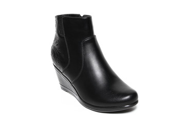 Women's demi-season shoes leather isolated on white background