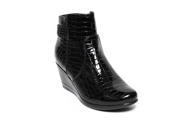 Women's demi-season shoes leather isolated on white background