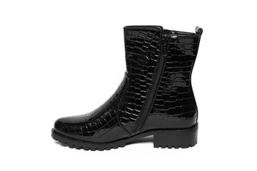 Women's demi-season shoes leather isolated on white background