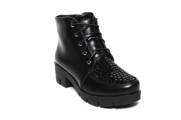 Women's demi-season shoes leather isolated on white background