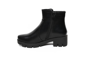 Women's demi-season shoes leather isolated on white background