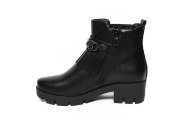 Women's demi-season shoes leather isolated on white background