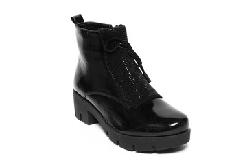 Women's demi-season shoes leather isolated on white background