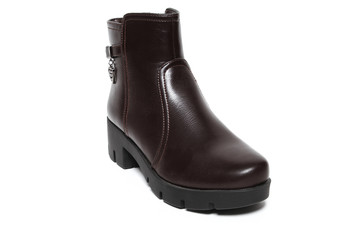 Women's demi-season shoes leather isolated on white background