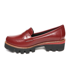 Women's demi-season shoes leather isolated on white background