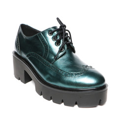 Women's demi-season shoes leather isolated on white background