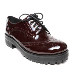 Women's demi-season shoes leather isolated on white background