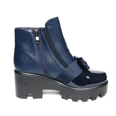 Women's demi-season shoes leather isolated on white background