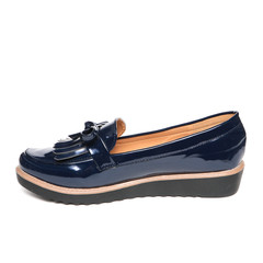 Women's demi-season shoes leather isolated on white background