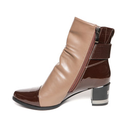 Women's demi-season shoes leather isolated on white background