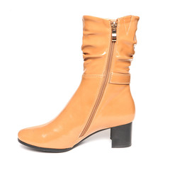 Women's demi-season shoes leather isolated on white background