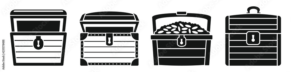 Aufkleber dower chest box icon set. simple set of dower chest box vector icons for web design on white backgro