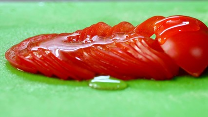 Olive Oil Over Tomato Slices