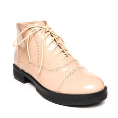 Women's demi-season shoes leather isolated on white background