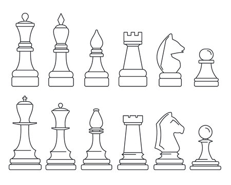 Premium Vector  Chess piece icons set smart board game elements chess  silhouettes