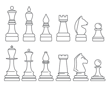 Chess Pieces Drawing - Easy Chess Piece Drawing - Free Transparent