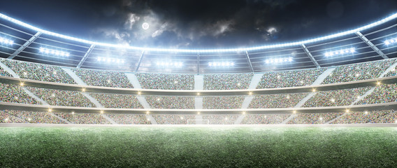 Soccer stadium. Professional sport arena. Night stadium under the moon with lights. Panorama © Ruslan Shevchenko