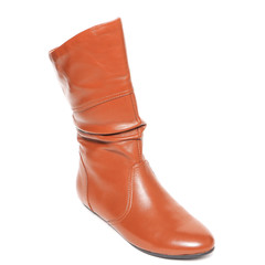 Women's demi-season shoes leather isolated on white background