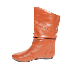 Women's demi-season shoes leather isolated on white background